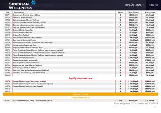прайс лист сибирское здоровье 2024