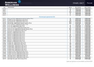 прайс лист сибирское здоровье 2024