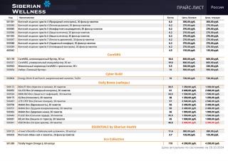 сибирское здоровье баллы прайс