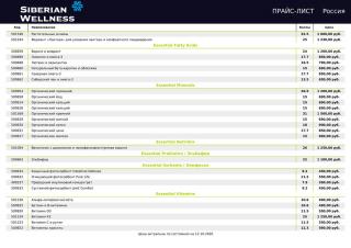 сибирское здоровье прайс лист